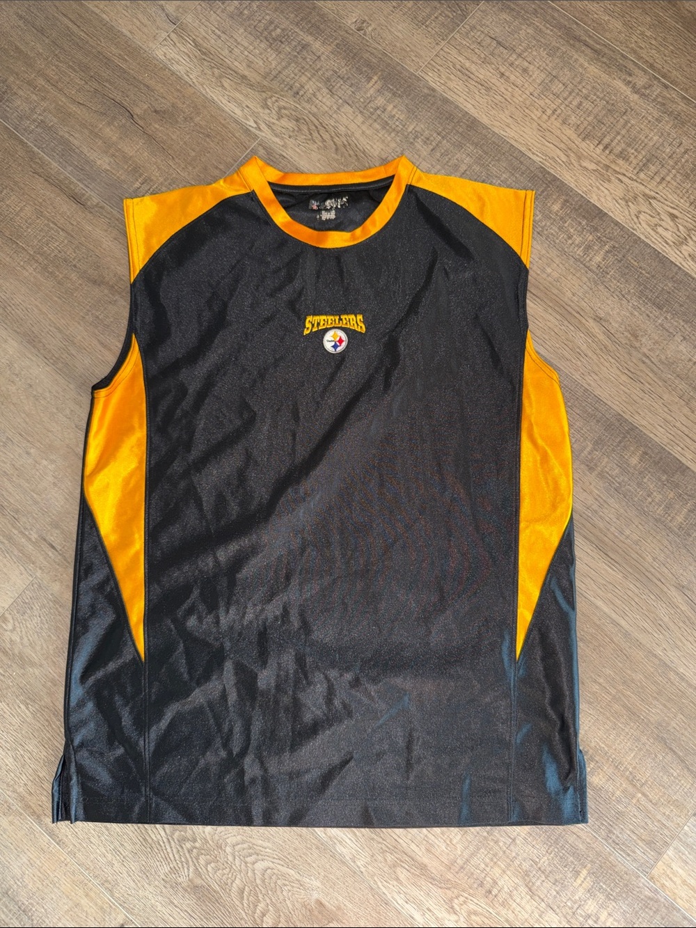 Pittsburgh Steelers Black and Gold Sleeveless Mesh Tank Top